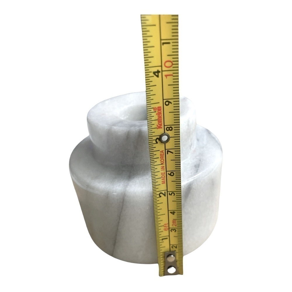 White Marble Vintage Candle Holder Heavy Stone Decor. Goodwood, Art Classic Chic - Picture 6 of 8